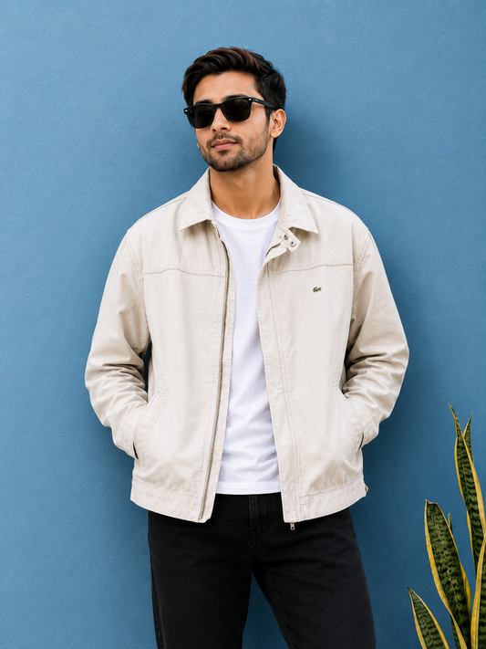 Vintage White Zip-Up Jacket