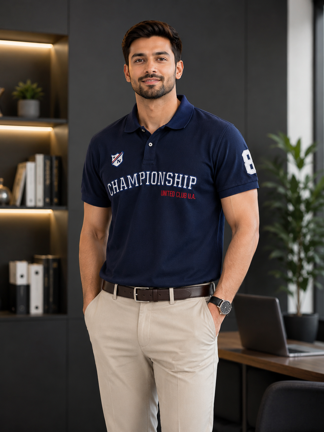 Championship Navy  Polo T-Shirt